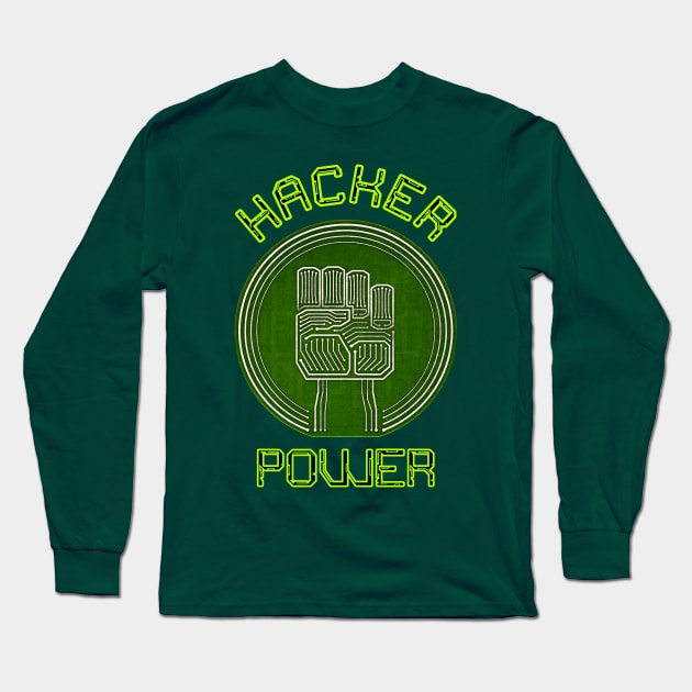 Hacker Power Long Sleeve T-Shirt by Hacktees